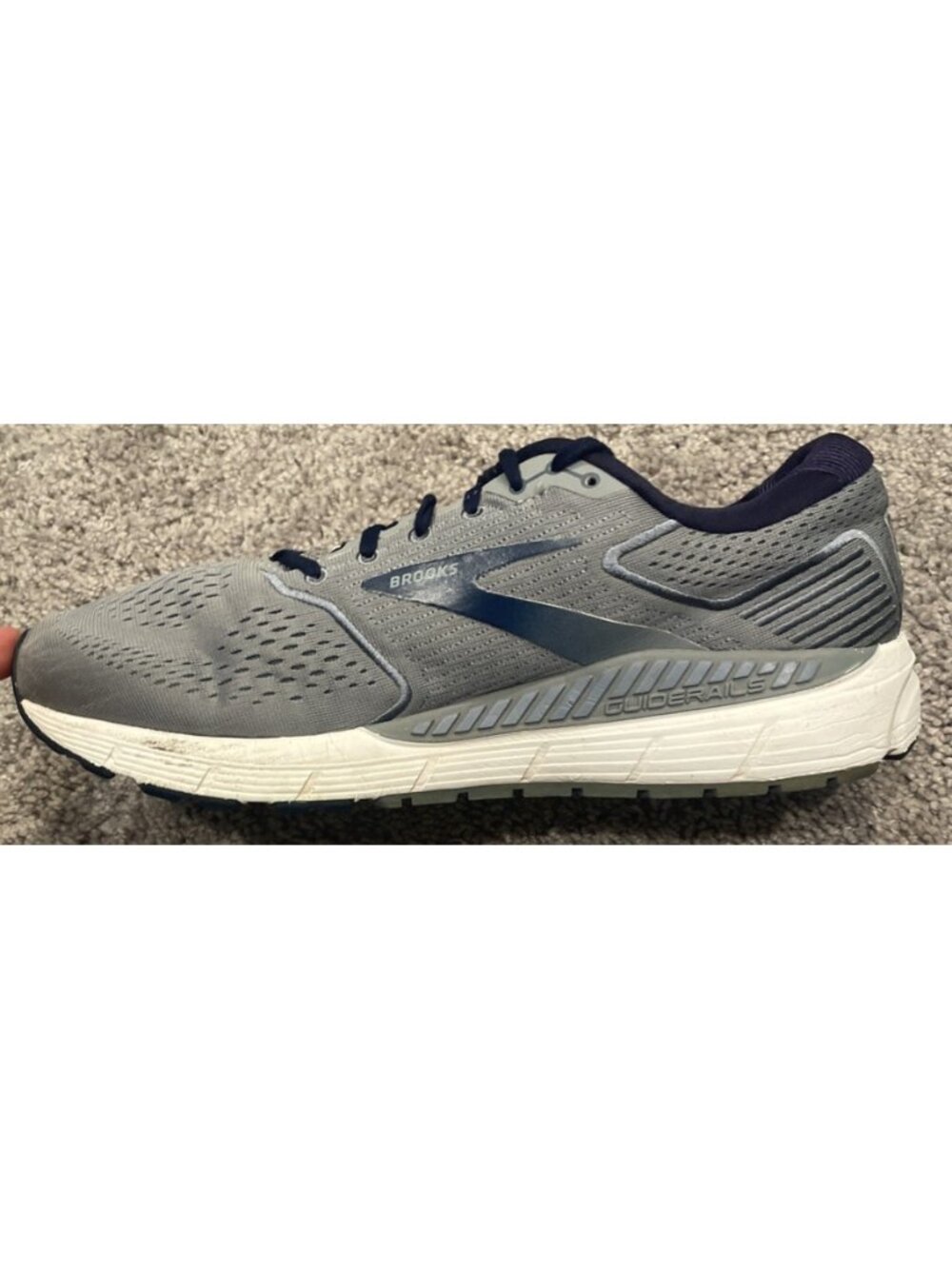 Brooks Beast 20 Men’s Size 12.5 D Gray Blue Road Trail Walking Running Shoes